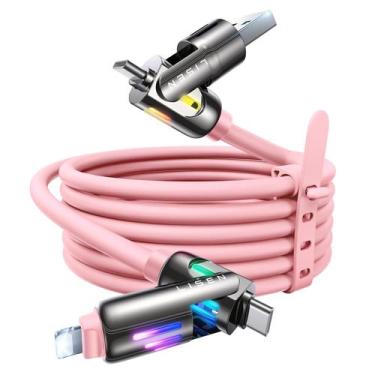 Imagem de Cabo de carregamento LISEN Pink 240W Chubby USB C 4 em 1 2m