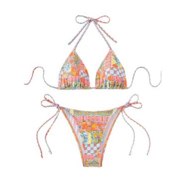 Imagem de Biquíni ZAFUL Triangle, 2 peças, fato de banho frente única para mulhe