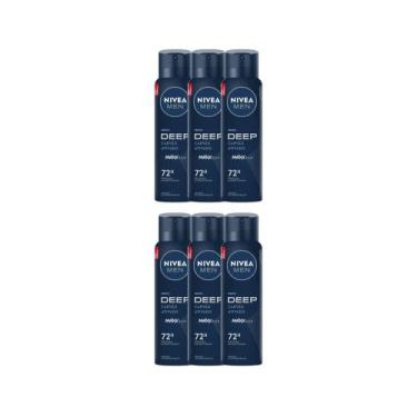 Imagem de Kit 6 Desodorante Nivea Men Deep Original Aerosol Antitranspirante 48h