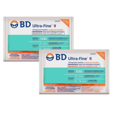 Imagem de Kit 2 Seringa BD Ultra-Fine Insulina 100U Agulha Curta 8mm com 10 Unid