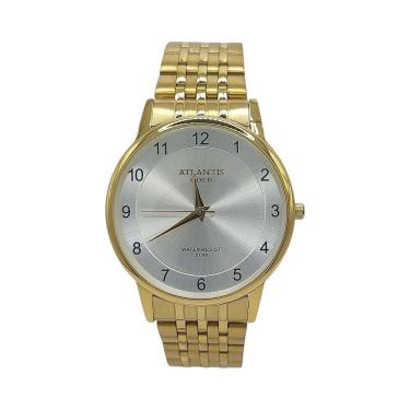 Imagem de Relógio Atlantis Analógico Gold Numeros Resistente agua 50m