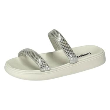 Imagem de Chinelo Moleca Feminino Glam Metalizado (Branco Off/Prata, BR, Adulto, Numérico, 39)