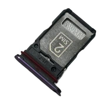 Imagem de zhxchzhi Suporte de bandeja de cartão SIM duplo OEM + pino compatível com Motorola Edge 60 Pro Parts roxo
