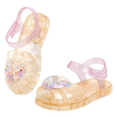 Imagem de Szsppinnshp Sandálias Jelly para meninas, pescador, gladiador, praia, água, glitter, sandálias rasteiras, bico fechado, fantasia de princesa, sapatos sociais de verão para bebês/crianças pequenas