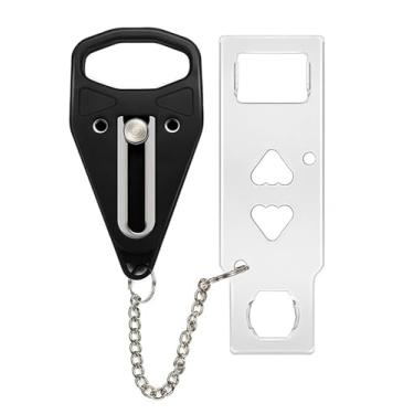 Imagem de WLERIR Fechadura de porta portátil, trava de segurança sem perfuração, kit de fechadura de porta doméstica, trava antifurto leve protege a segurança da família e a privacidade para viajar, quarto