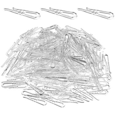 Imagem de 200 peças de clipes jacaré de plástico transparente, clipes de tecido em forma de U com dentes, clipe de fixação de roupas para gravatas, camisas, calças, meias seguram as roupas no lugar