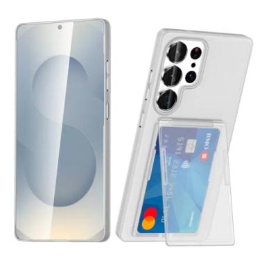 Imagem de Capa tipo carteira com suporte para cartão para Galaxy S24 Ultra, à prova de choque e com suporte, capa protetora (para Galaxy S24 Ultra/transparente fosco)