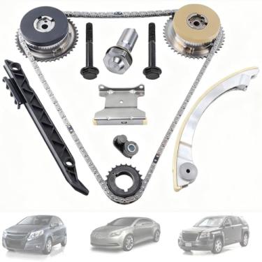 Imagem de Kit de corrente de distribuição do motor com amortecedor e roda dentada VVT FIT Chevy Cobalt, Equinox, HHR, Malibu, GMC Terrain, Buick Regal, LaCrosse, Verano, Saturn Vue, Sky – Substitua 9-4201SAVVT1