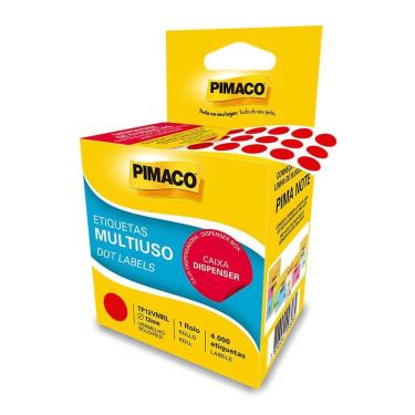 Imagem de Etiqueta adesiva rolo com 4000 etiquetas Vermelho - Pimaco