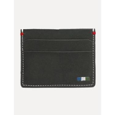 Imagem de Carteira Reserva Masculina Porta-Cartão Couro Parma Cinza Escuro-Masculino