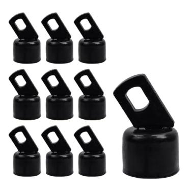 Imagem de MY MIRONEY 10 peças de extremidade de trilho superior preta para cerca de arame, extremidade de trilho resistente com revestimento em pó preto para tubo de trilho de diâmetro externo de 3,5 cm