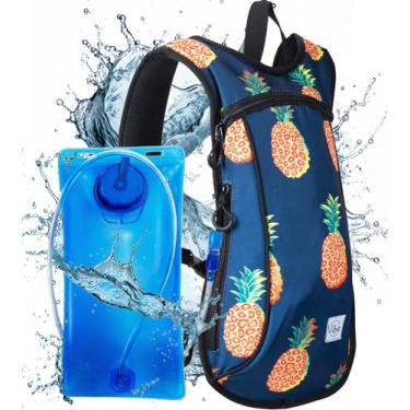 Imagem de Mochila Vibe de hidratação com bexiga de 2L para mulheres, homens, adolescentes, crianças – esportes, ao ar livre, corrida, acampamento, caminhadas, festivais, raves (abacaxi)