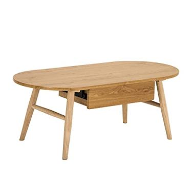 Imagem de Mesa de centro de design simples, mesa de centro oval, mesa de café industrial, usada para quarto, sala de estar, escritório, multifuncional, decorativa, mesa lateral de chá, mesa lateral minimalista