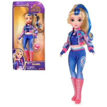 Imagem de Boneca Isabel de 24 cm com 5 Acessórios de Moda e Ferramenta de Modelagem para Crianças de 4 Anos ou Mais, Academia Unicórnio, Azul e Roxa