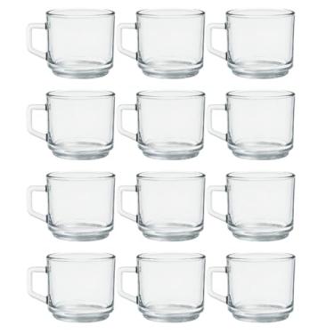 Imagem de Conjunto de Xícaras de Vidro Transparente 176ml - Ideal para Café, Cappuccino, Chás e Presentes (12)