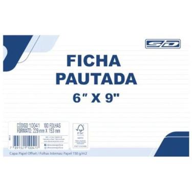 Imagem de Ficha pautada 6x9 com 100 folhas 62307 são domingos - SAO DOMINGOS, BR
