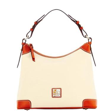 Imagem de Dooney & Bourke Bolsa de ombro feminina Hobo em couro granulado, bolsa grande com alça de ombro ajustável, Osso, One Size
