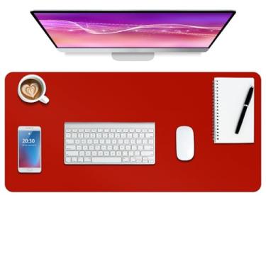 Imagem de Boutilon Protetor de mesa de couro, tapete de mouse antiderrapante, tapete de mesa para laptop, tapete de mouse de escritório, borrão de mesa de couro impermeável, bloco de escrita para escritório e