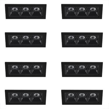 Imagem de 8 Spot Micro Triplo Led Downlight Embutir Mini 3000K Bet58