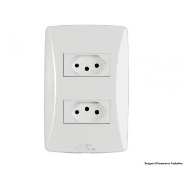 Imagem de Tomada Petra 2 Tom 2P+T Horiz C/Pl 10A 250V 39056