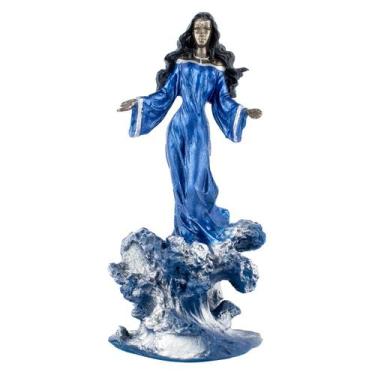 Imagem de Escultura Orixá Iemanjá Rainha do Mar 27 cm em Resina - Lua Mística - 