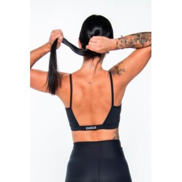 Imagem de Top Manu Preto Básico Academia - Chiclé moda fitness, G