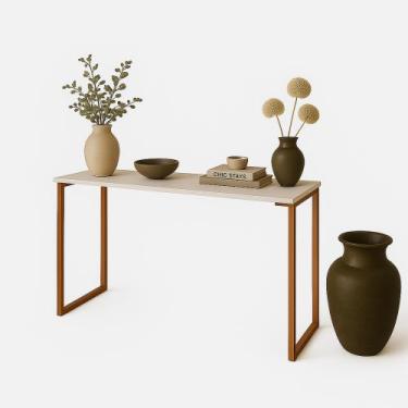 Imagem de Aparador Cobre com Tampo Off White  Design Sofisticado, Somos Fabrican