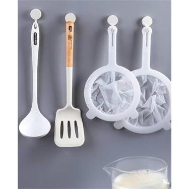 Imagem de Conjunto de coador de malha de nylon ultrafino para cozinha, filtro de peneira de plástico para suco de leite de soja, café, iogurte, leite de mel, pacote com 2 com alça (100 + 200 malhas)
