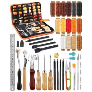 Imagem de Ferramentas de trabalho em couro BUTUZE Leather Craft Kit 66 unidades 