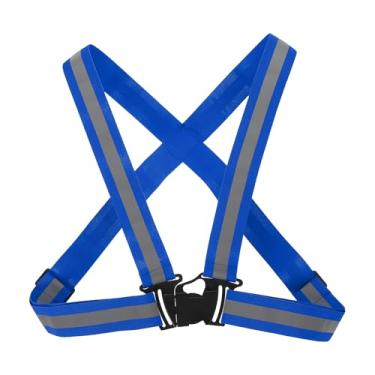 Imagem de Colete de corrida refletivo ajustável, alças refletivas de alta visibilidade para todas as idades para corrida noturna, ciclismo, motocicleta, passeio, cachorro, safira, azul