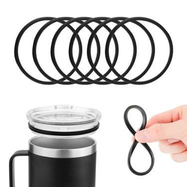 Imagem de 6 peças de substituição de vedação de tampa para copo Yeti de 740 ml, anel de vedação de borracha de garrafa de água para canecas de aço inoxidável com isolamento de copo