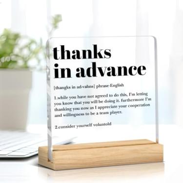 Imagem de Decorações engraçadas de mesa de escritório decoração de mesa humorística para escritório em casa cubículo mesa estante agradecimento antecipado definição presentes para mulheres homens colegas de