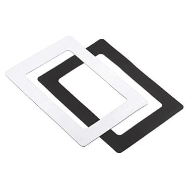 Imagem de Porta-retrato magnético, pacote com 2, porta-retratos magnéticos, comporta fotos de 10 x 15 cm para geladeira, metal, casa, escritório, PVC, branco