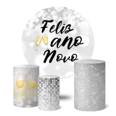 Imagem de Trio Capas Cilindro + Painel Sublimado Festa 1,50m Ano Novo (K1ANV027)