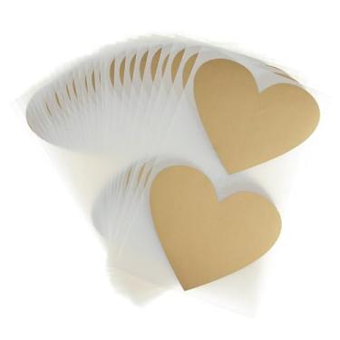 Imagem de Adesivo de raspadinha para decoração de etiquetas multifuncionais pentagrama dourado formato de coração (coração de amor dourado)