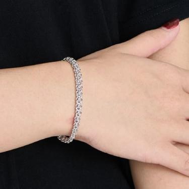 Imagem de Pulseiras masculinas ajustáveis com pingente de trigo/elos rolo/cubano/corrente de cobra empilhável joias modernas, One Size, Cobre, Sem Pedra Preciosa