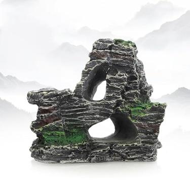 Imagem de Decoração de aquário de peixes - Decorações para pequenos aquários de peixes para caverna esconderijo de ciclídeos Betta