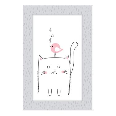 Imagem de Quadro Placa Decorativa Infantil Gato - D'Rossi