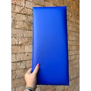 Imagem de Kit Cabeceira Modular Courino 45x20cm | Para Cama Box Solteiro, Casal, Queen e King (AZUL CLARO COURINO,6)