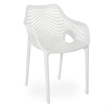 Imagem de Cadeira De Jantar Design Suits Com Braço Empilhável Em Polipropileno - Branco