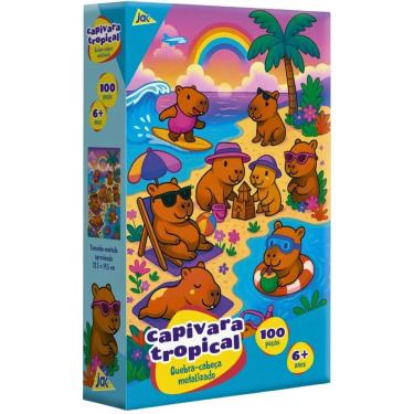 Imagem de Quebra Cabeça 100 Peças Capivara Tropical Metalizado Toyster