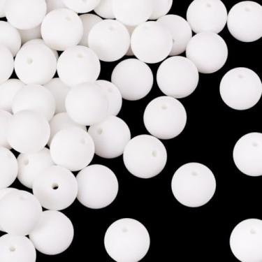 Imagem de 50 contas de silicone 15 mm contas focais redondas de silicone de borracha espaçadores soltos para canetas com contas, chaveiro faça você mesmo, colar, pulseira da amizade, joias, artesanato, furo de