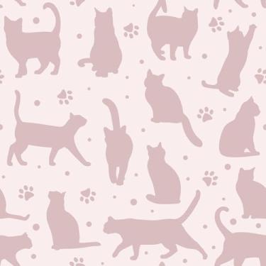 Imagem de Livelynine Boneco de gato rosa Wappaper Peel and Stick Kitty 43 x 192 cm