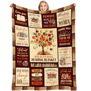 Imagem de VISSTREE Cobertor de presentes para amantes de livros, cobertor de leitura de livros, presente de clube de livros bibliotecários para mulheres, leitoras, ideias de presente de aniversário, formatura