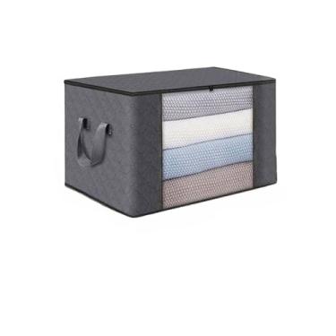 Imagem de KIT 1-5 Caixa Saco Organizador Grandes Edredom Casaco Guarda Roupa para Lençol Travesseiro, Calças e Cobertor Multiuso(Reforçado-84L-Cinza x3)