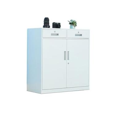 Imagem de Armário de Arquivos Armário de ferro com 1mm espessura, armário armazenamento ferramentas para casa, varanda, escritório, arquivo bloqueio, dados(Branco)
