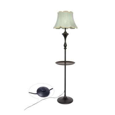 Imagem de Luminária de chão Mesa lateral LED e abajur de chão, moderno com bandeja para quartos, sala estar, escritório, leitura(Green)