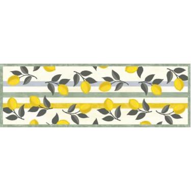 Imagem de Floor Flair Collection, limonada limão fruta floral 6 x 1,8 m, vinil durável à prova d'água e resistente a manchas, tapete de área interna, revestimento protetor de piso, decoração de interiores para