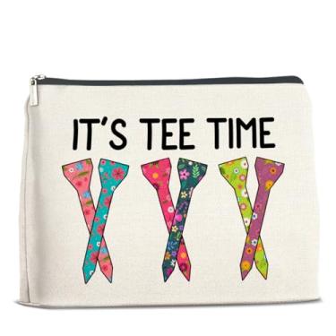 Imagem de UPNEGE Presentes de golfe, bolsa de maquiagem feminina It's Tee Time, bolsa de cosméticos para golfistas, amantes de golfe, orações