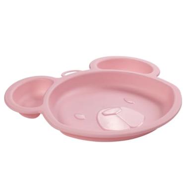 Imagem de Pratinho Com Divisória Lúdico Para Bebê Criança Introdução Plasútil Ursinho Menino Menina (Ursa)